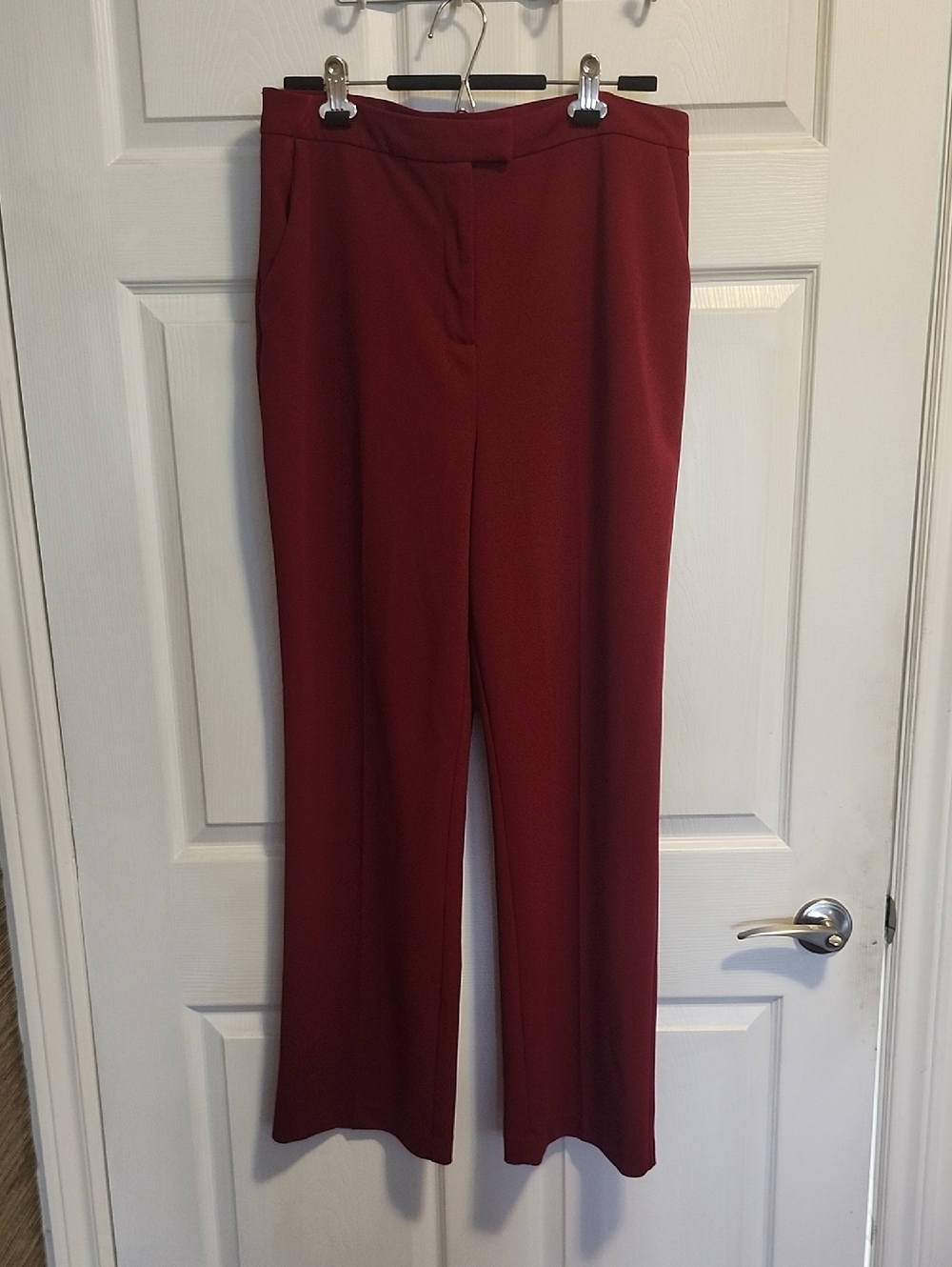 Suzy Shier Burgundy Straight-Leg Dress Pants